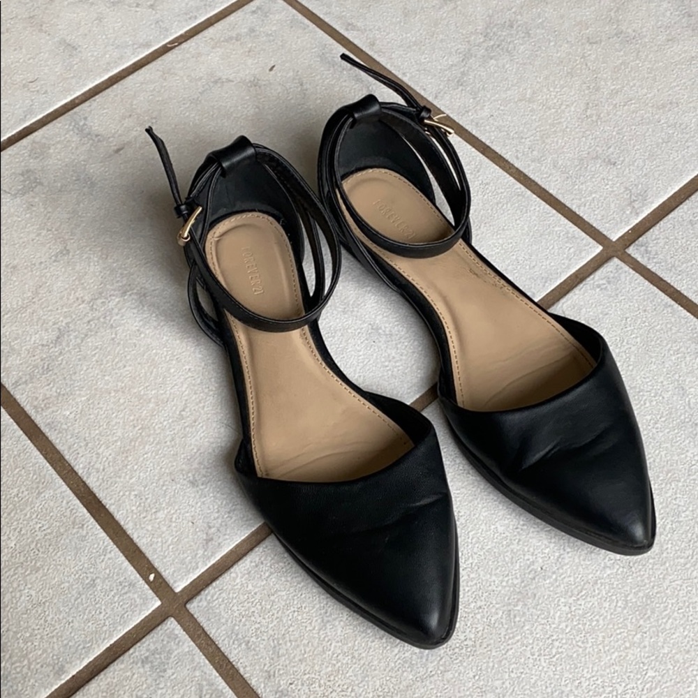 Pointed Flats with Ankle Straps